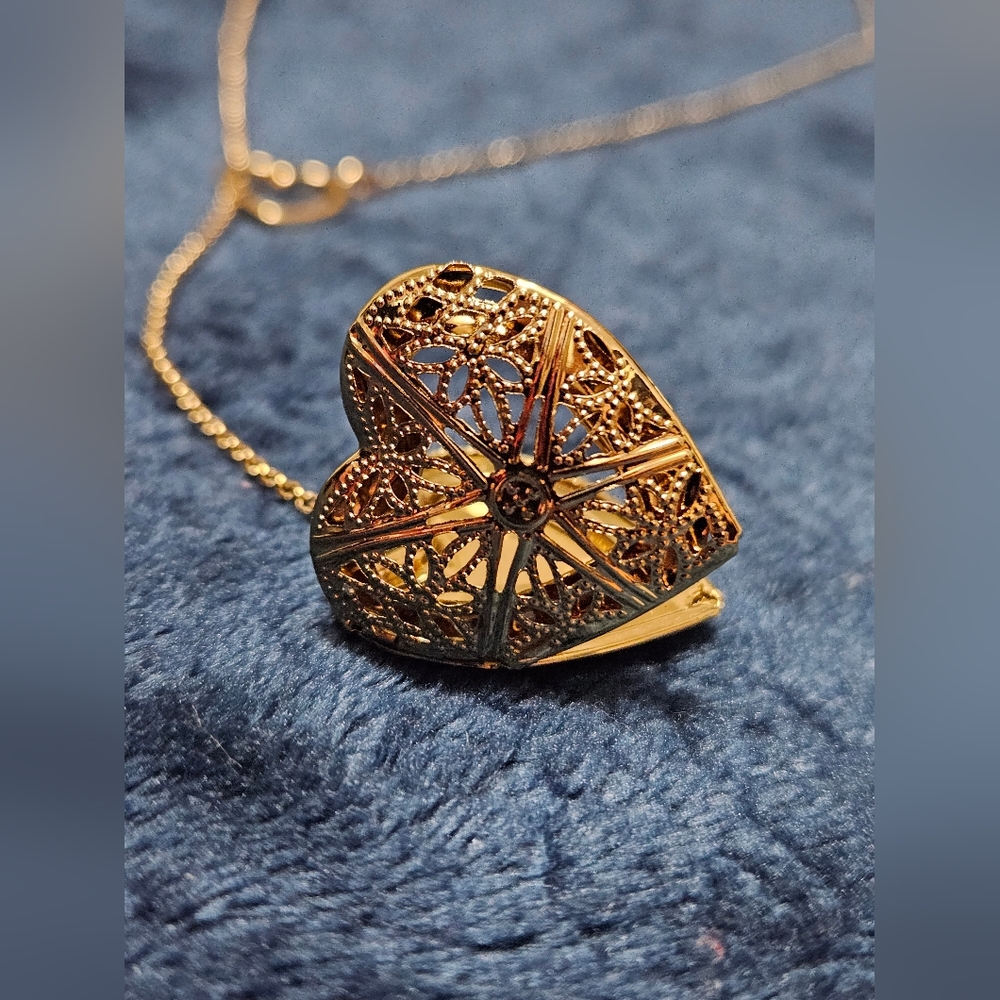 Torrid golden heart locket necklace